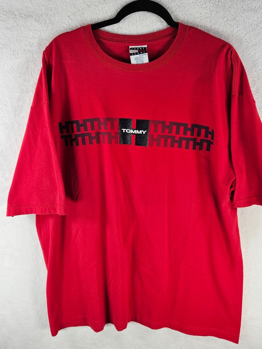 Tommy Hilfiger Vintage Graphic Logo T-Shirt Red Men's Size XXL